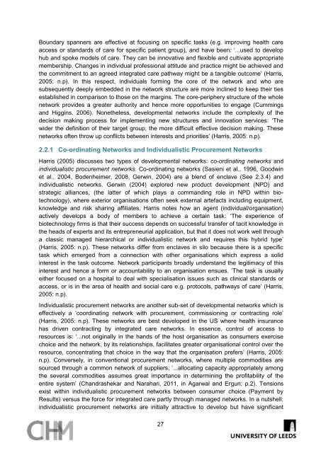 Networks - a briefing paper for the Health Foundation - Centre for ...