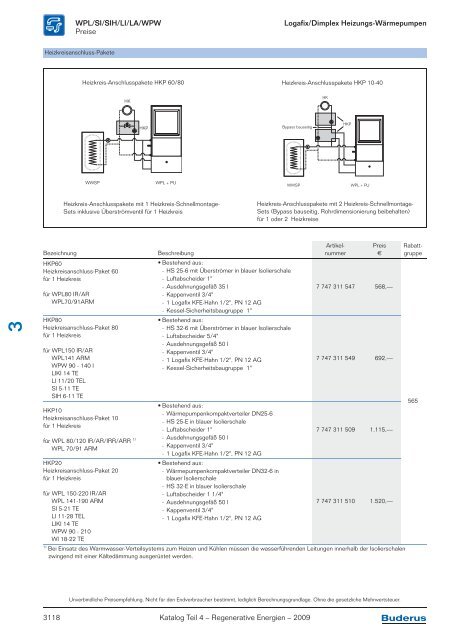 Kapitel 3 Wärmepumpen Logatherm/Logafix - Buderus