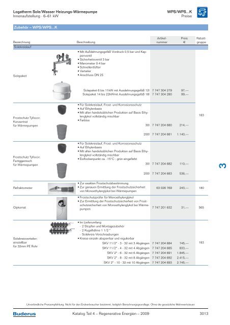 Kapitel 3 Wärmepumpen Logatherm/Logafix - Buderus