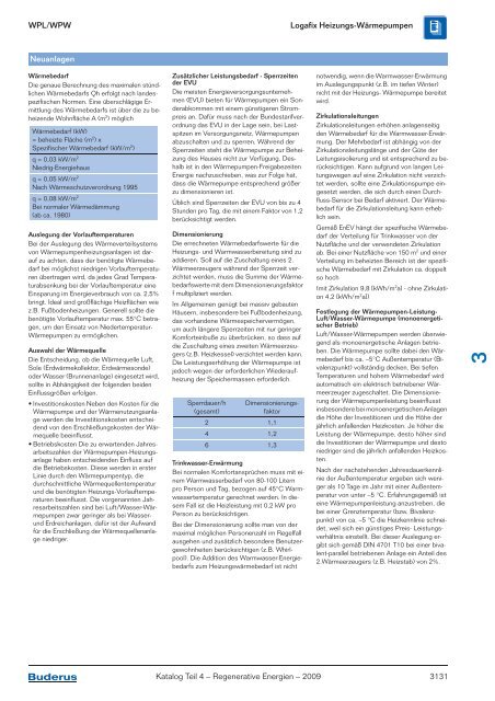 Kapitel 3 Wärmepumpen Logatherm/Logafix - Buderus