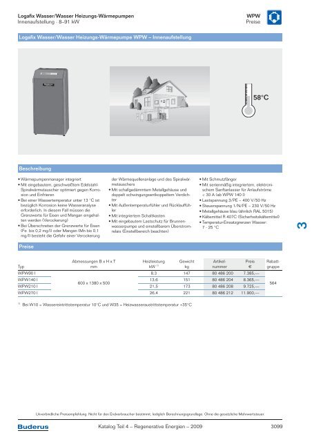 Kapitel 3 Wärmepumpen Logatherm/Logafix - Buderus