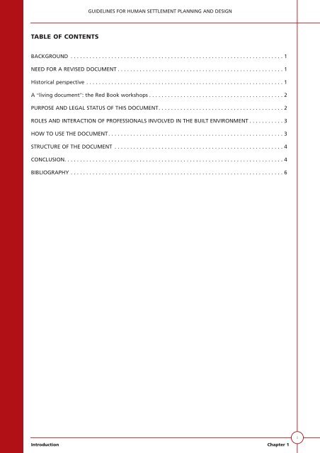 VOLUME 1 HUMAN SETTLEMENT PLANNING AND ... - CSIR