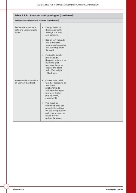 VOLUME 1 HUMAN SETTLEMENT PLANNING AND ... - CSIR