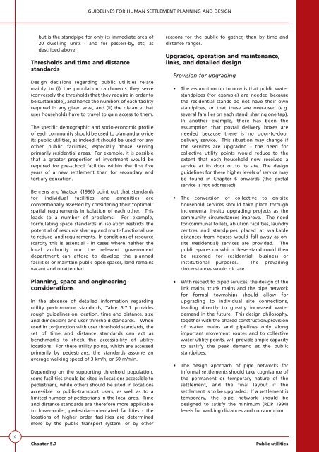 VOLUME 1 HUMAN SETTLEMENT PLANNING AND ... - CSIR