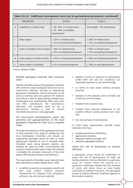 VOLUME 1 HUMAN SETTLEMENT PLANNING AND ... - CSIR