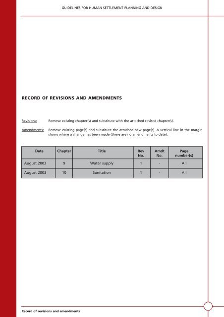 VOLUME 1 HUMAN SETTLEMENT PLANNING AND ... - CSIR