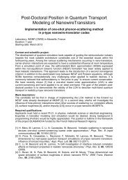 Post-Doctoral Position in Quantum Transport Modeling of ... - IEMN