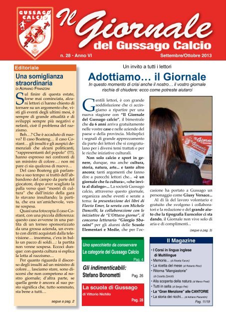 Adottiamoâ¦ il Giornale - gussago calcio