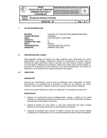 Control de Costos
