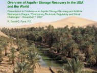 Overview of Aquifer Storage Recovery in the USA and the World