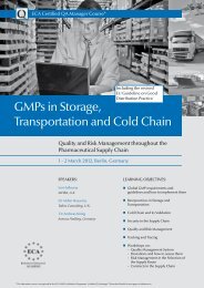 GMPs in Storage, Transportation and Cold Chain - GMP-Navigator