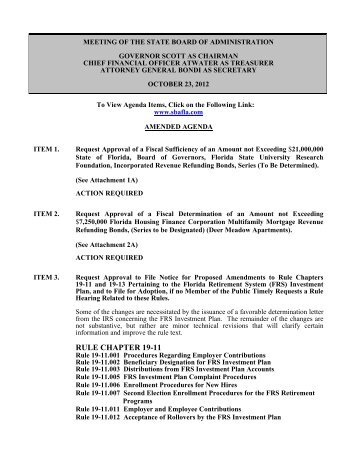 Agenda and Meeting Material - Florida State Board of Administration