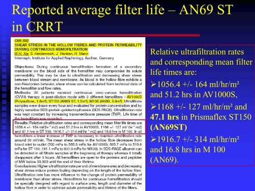 oXiris membrane - CRRT Online