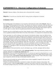 EXPERIMENT 4: Electron Configuration of elements