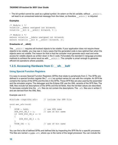 TASKING VX-toolset for 8051 User Guide