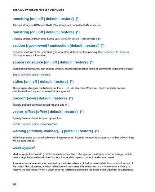 TASKING VX-toolset for 8051 User Guide