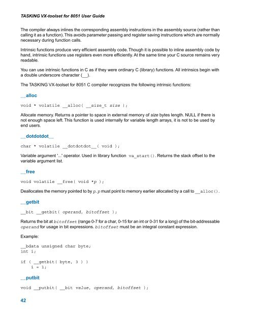 TASKING VX-toolset for 8051 User Guide
