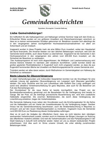 Gemeindenachrichten - Hallwang