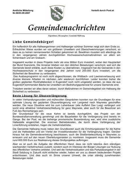 Gemeindenachrichten - Hallwang