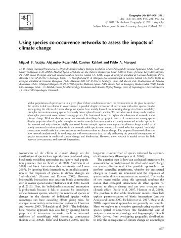 Ecography - Integrative Biogeography and Global Change Group