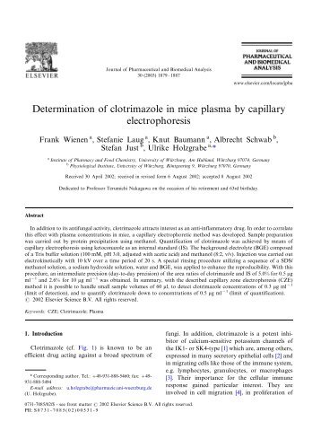 Determination of clotrimazole in mice plasma by capillary ...