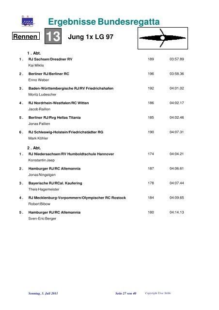 Ergebnisse Bundesregatta - Karlsruher Rheinklub Alemannia eV