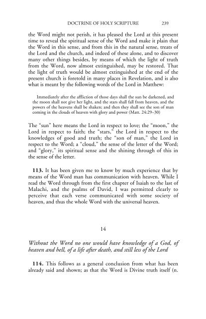 Doctrine of Holy Scripture - Swedenborg Foundation