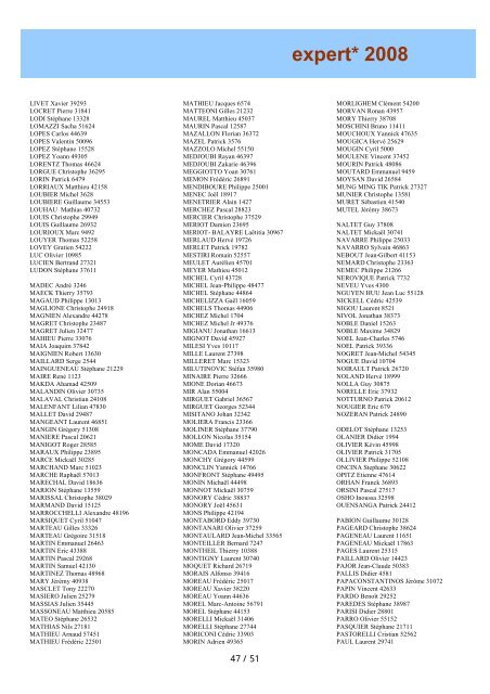 les classements de la saison 2007 - FVRC