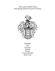 Spring Athletics Awards Booklet - The Loomis Chaffee School