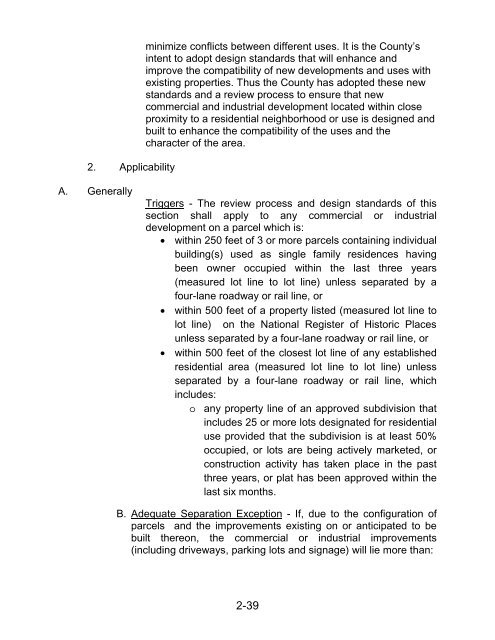 article 2 design and development standards - Spartanburg County