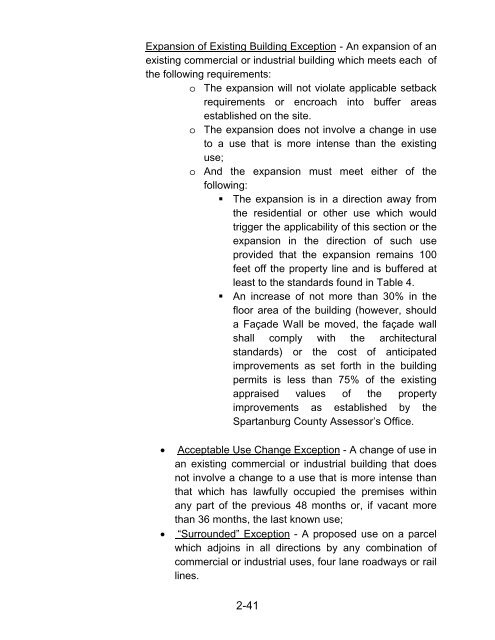 article 2 design and development standards - Spartanburg County