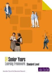 ACER Senior Years Learning Framework Standard Level Brochure