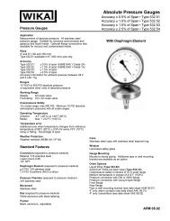 Absolute Pressure Gauges Accuracy 0.5% of Span Type ... - WIKA
