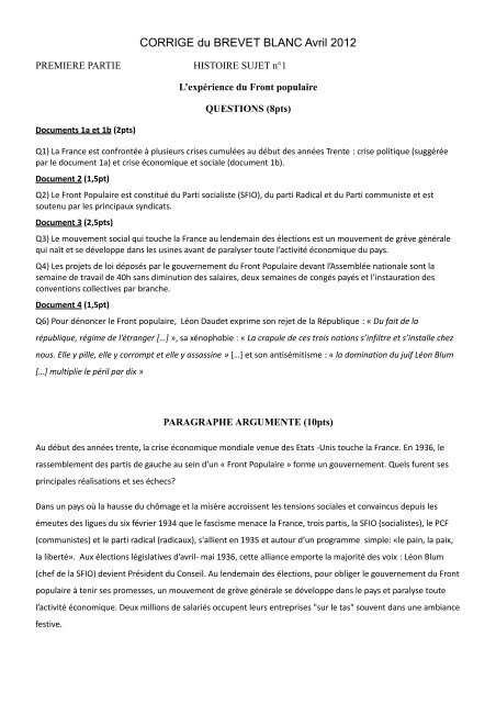 Brevet 2012 Francais