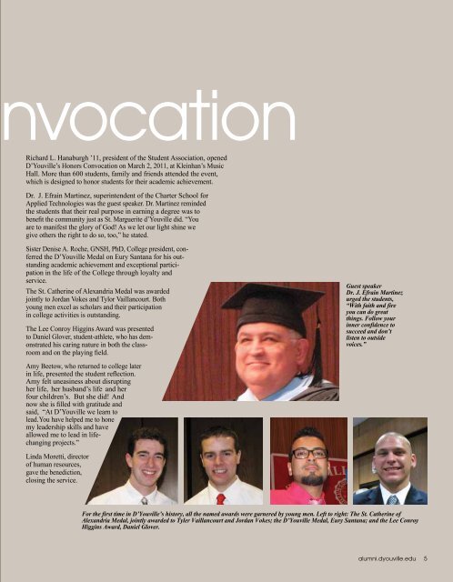 d'mensions D'Youville college Journal august 2o11