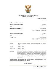 THE SUPREME COURT OF APPEAL OF SOUTH AFRICA CASE NO ...
