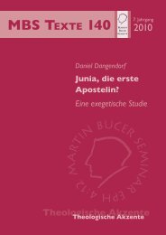 Daniel Dangendorf Junia, die erste Apostelin? - Martin Bucer Seminar