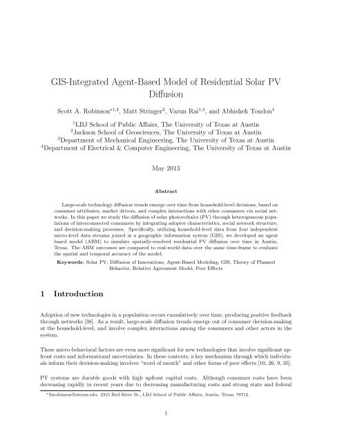 GIS-Integrated Agent-Based Model of Residential Solar PV Diffusion