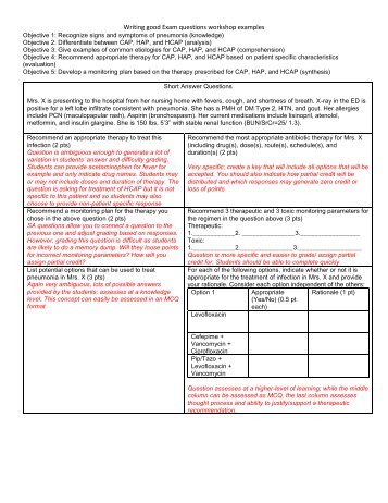 Question Example Key - AACP