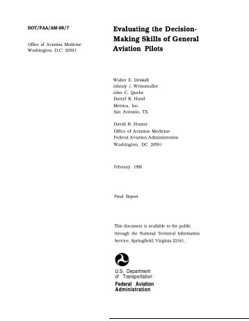 Evaluating the Decision- Making Skills of General Aviation Pilots