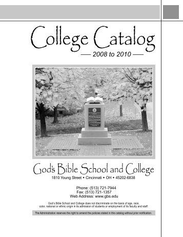Catalog 2008 Part 1 pages 01-.pmd - God's Bible School & College
