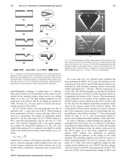Fabrication of subwavelength-size aperture for a near ... - IEEE Xplore