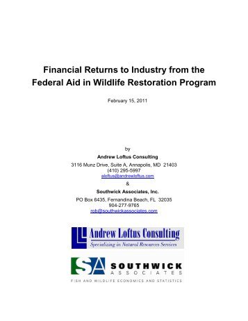 Wildlife Restoration ROI Report - Association of Fish and Wildlife ...