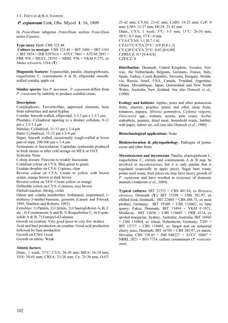 Polyphasic taxonomy of Penicillium subgenus Penicillium A ... - CBS