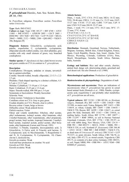 Polyphasic taxonomy of Penicillium subgenus Penicillium A ... - CBS