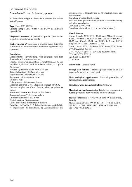 Polyphasic taxonomy of Penicillium subgenus Penicillium A ... - CBS