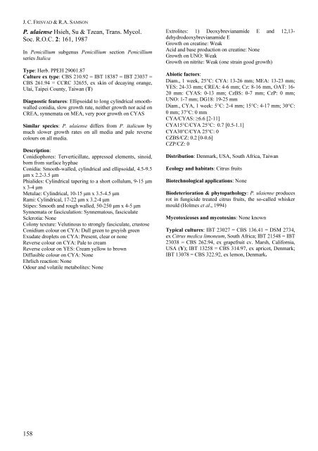 Polyphasic taxonomy of Penicillium subgenus Penicillium A ... - CBS