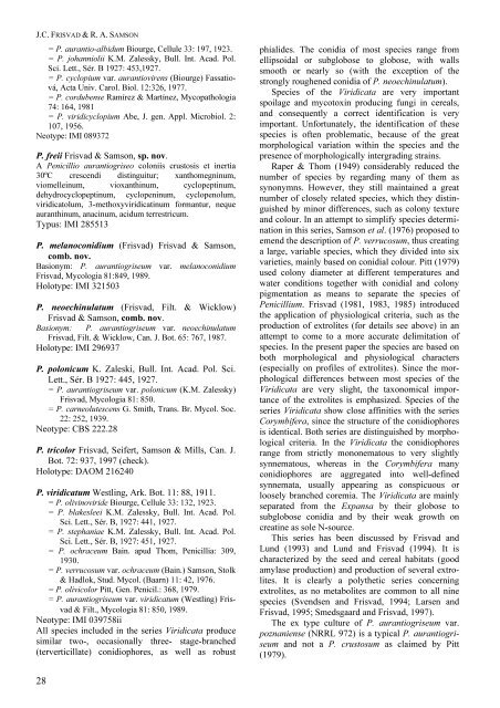 Polyphasic taxonomy of Penicillium subgenus Penicillium A ... - CBS