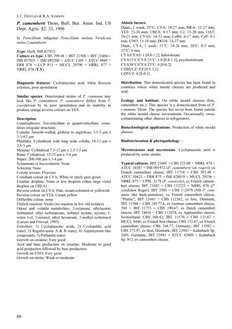 Polyphasic taxonomy of Penicillium subgenus Penicillium A ... - CBS