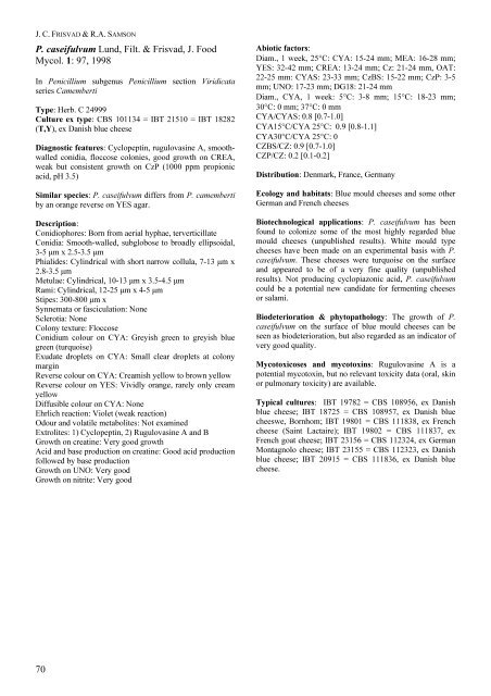 Polyphasic taxonomy of Penicillium subgenus Penicillium A ... - CBS